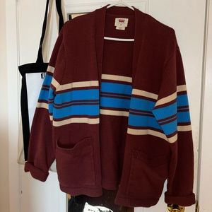Levi’s brown, blue and white cardigan